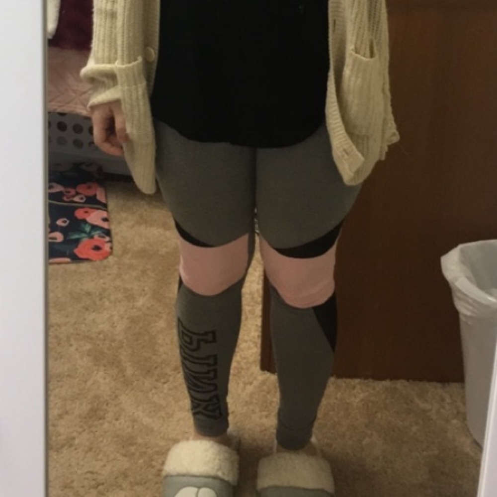 PINK gray/pink leggings